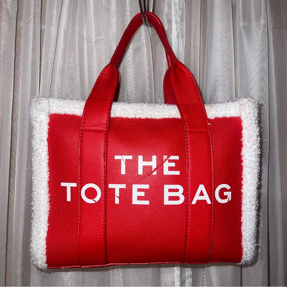Red HandBag With White Trim